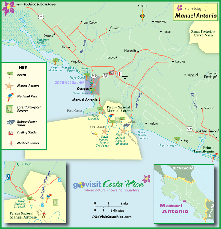 Mapa de Manuel Antonio