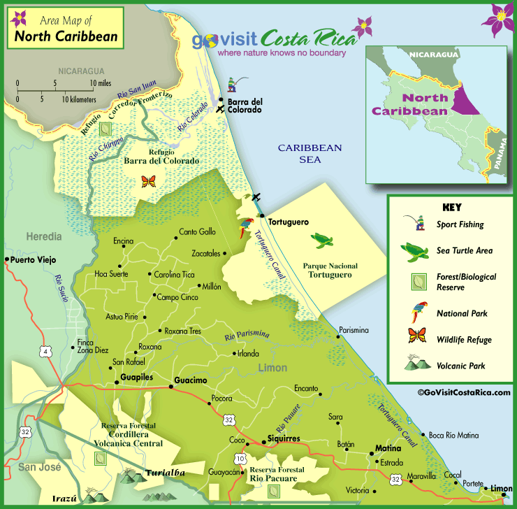 Mapa del Norte del Caribe