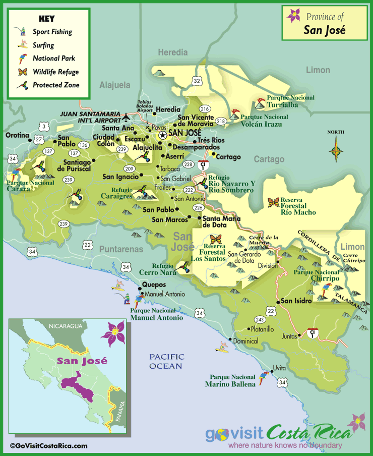 Mapa de la Región de San Jose