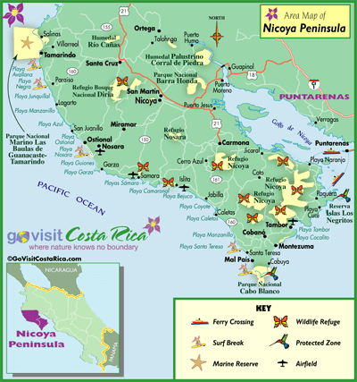 Nicoya Costa Rica Map   Mob Nicoya Peninsula Map 